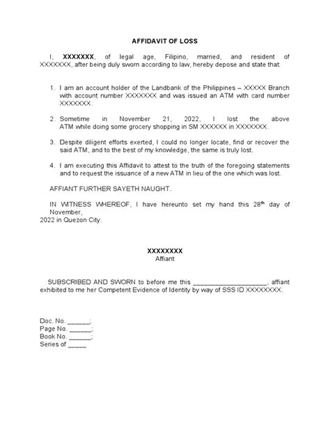 affidavit of loss atm card landbank sample|REPORTING/BLOCKING OF LOST/STOLEN CARD.